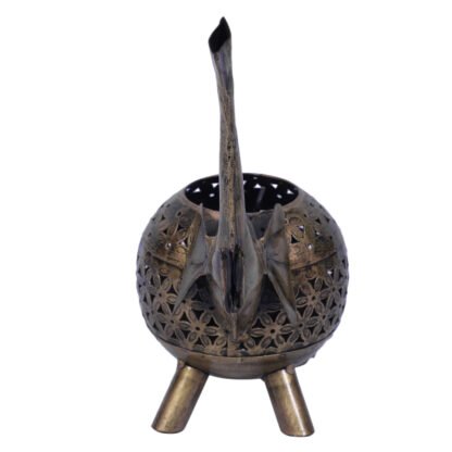 Metal Elephant Candle Holder Set of 2 - Big+Small Diya - Image 2