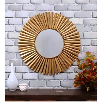 Metal Antique Round Wall Mirror - Image 2