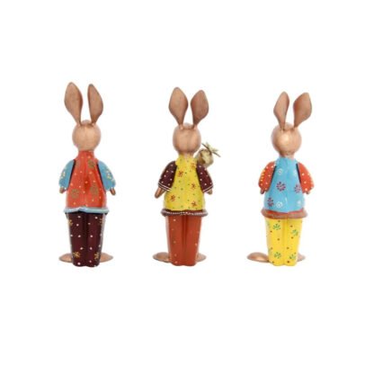 Colourful rabbits Figurines Set of 3 - Image 7