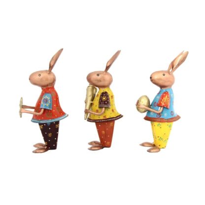 Colourful rabbits Figurines Set of 3 - Image 6