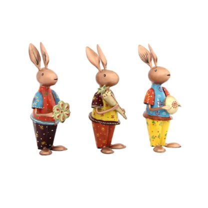 Colourful rabbits Figurines Set of 3 - Image 5