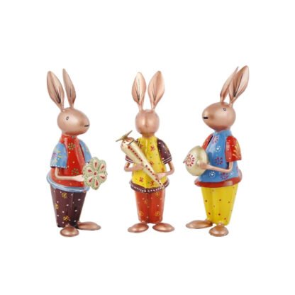 Colourful rabbits Figurines Set of 3 - Image 4