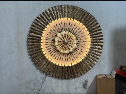 Round Wall Decoration Frame – Bronze – Golden – With LED