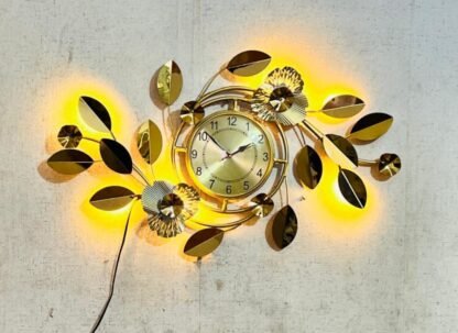 Floral Wall Decoration Clock - With LED