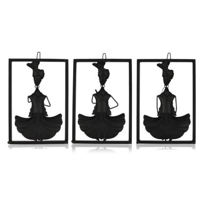 Metal Iron Musician Wall Mount Hanging Showpiece - Set of 3 (13.5 Inches Height) - Image 6
