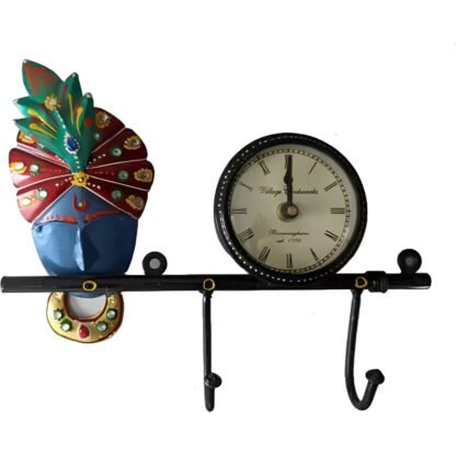 Krishna Wall Clock with 2 Hook