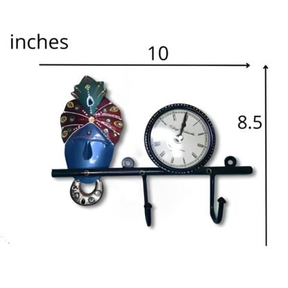 Krishna Wall Clock with 2 Hook - Image 3