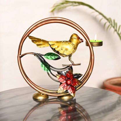 Bird Tea Light in Round Circle - Image 4