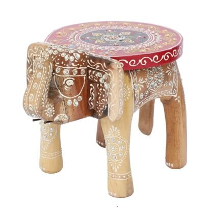 Wooden Elephant Stool (Natural) - Image 7