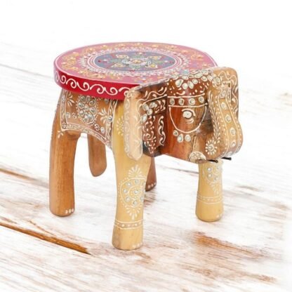 Wooden Elephant Stool (Natural) - Image 6
