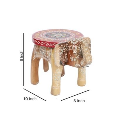 Wooden Elephant Stool (Natural) - Image 2