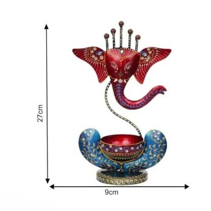 Ganesha Tea Light (Red & Blue) - Image 5