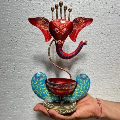 Ganesha Tea Light (Red & Blue) - Image 4