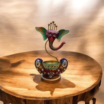 Ganesha Tea Light (Red &Green) - Image 5