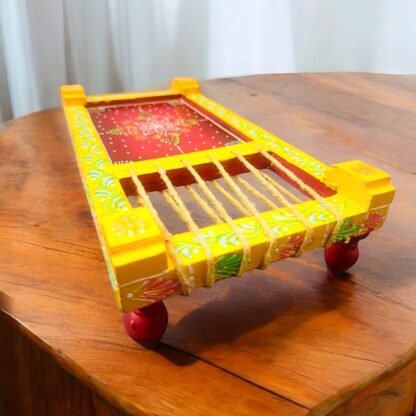Wooden Charpai (Yellow) - Image 3