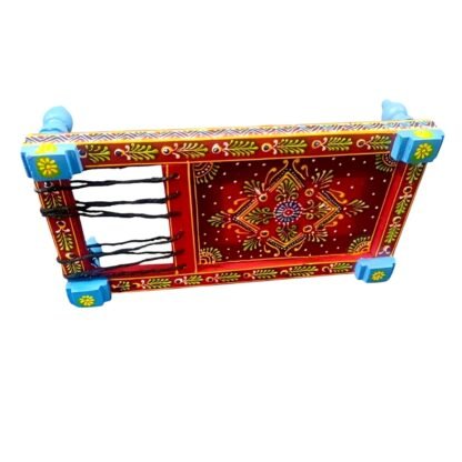 Wooden Charpai (Red) - Image 4