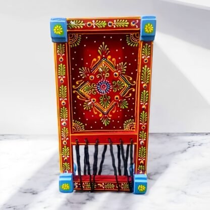 Wooden Charpai (Red) - Image 3