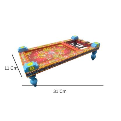 Wooden Charpai (Red) - Image 2