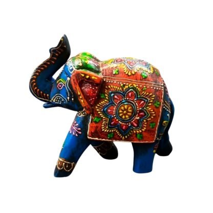 Multicolour Wooden Small Elephant Showpiece - Image 4