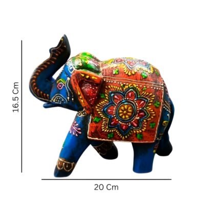 Multicolour Wooden Small Elephant Showpiece - Image 2