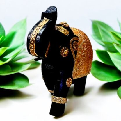 Golden Wooden Large Elephant Showpiece - Image 3