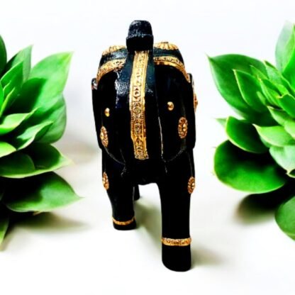 Golden Wooden Large Elephant Showpiece - Image 2