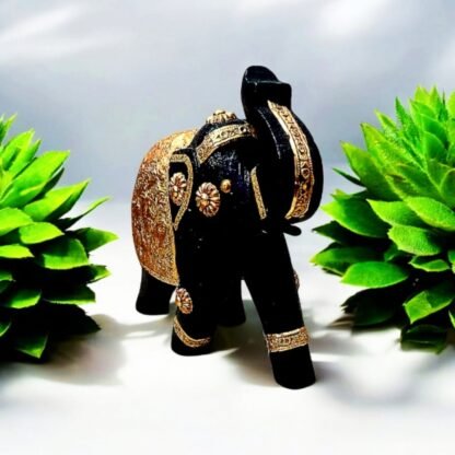 Golden Wooden Small Elephant Showpiece - Image 4