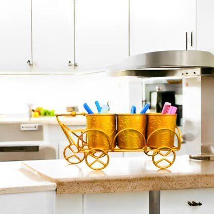 Golden Cutlary holder with 3 Holder - Image 5