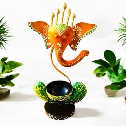 Yellow Ganesha Tea Light Holder