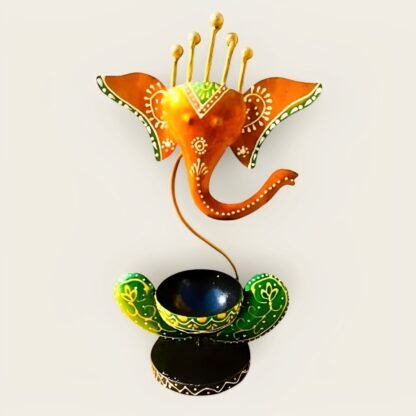 Yellow Ganesha Tea Light Holder - Image 3