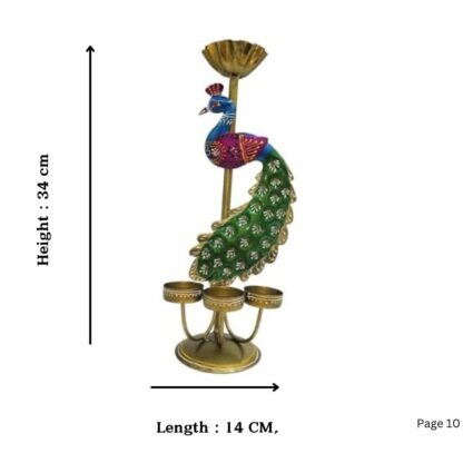 Peacock Tea Light Candle Holder - Image 2