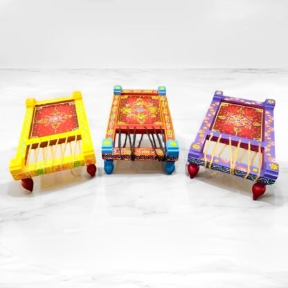Multicolour Wooden Charpai Set of 3