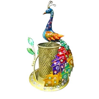 Multicolour Peacock Pen Stand