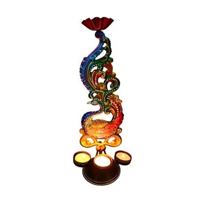 Stylish Peacock Tea Light Holder - Image 2