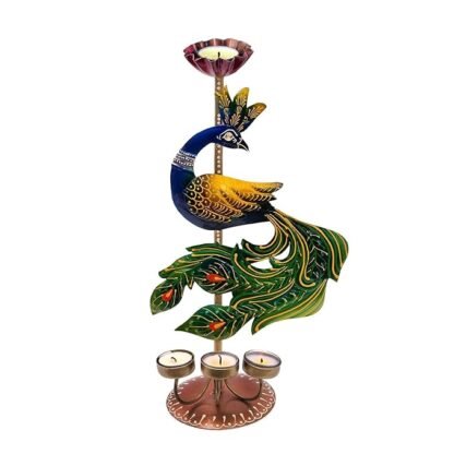 Big Peacock Tea Light Holder