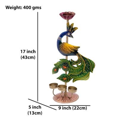 Big Peacock Tea Light Holder - Image 5