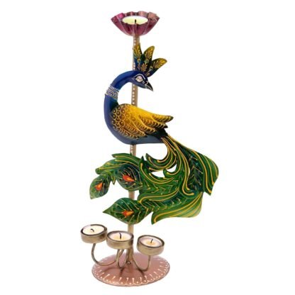 Big Peacock Tea Light Holder - Image 4