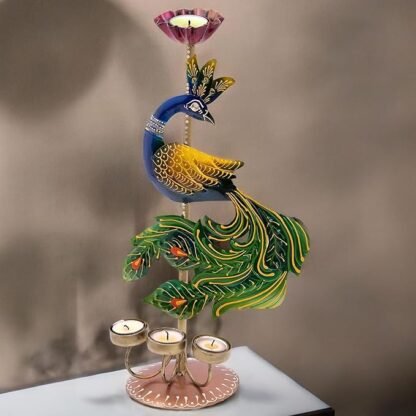 Big Peacock Tea Light Holder - Image 2