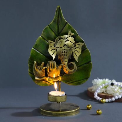 Ganesha Leaf Tea Light Holder