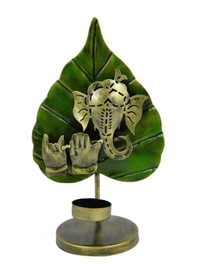 Ganesha Leaf Tea Light Holder - Image 3