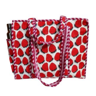 Handmade Cotton Printed Quilted Tote Bags with Bottle Space - Style 2