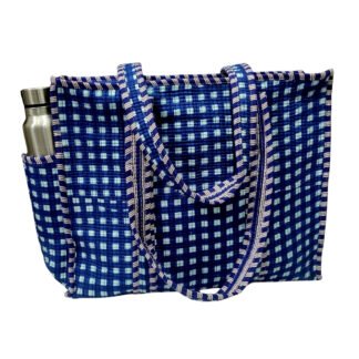 Handmade Cotton Printed Quilted Tote Bags with Bottle Space - Style 21