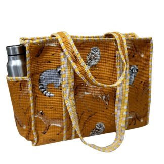 Handmade Cotton Printed Quilted Tote Bags with Bottle Space - Style 34